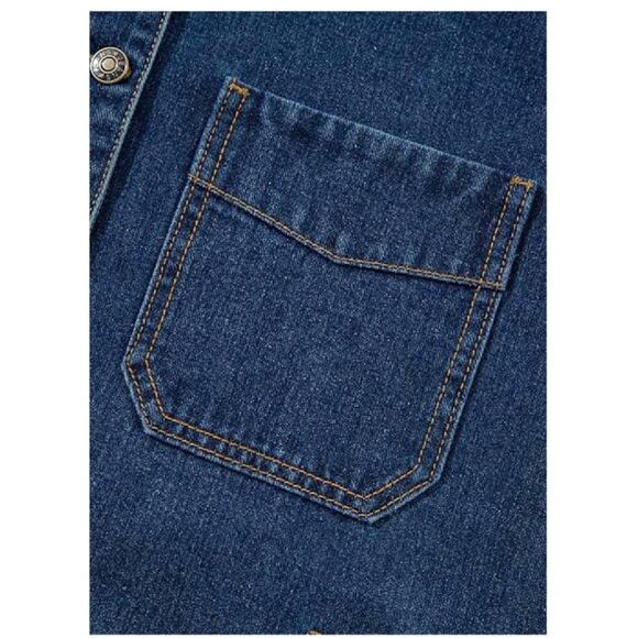 Women's Jean Jacket Boyfriend Button Up Long Sleeve (S) - Picture 6 of 6